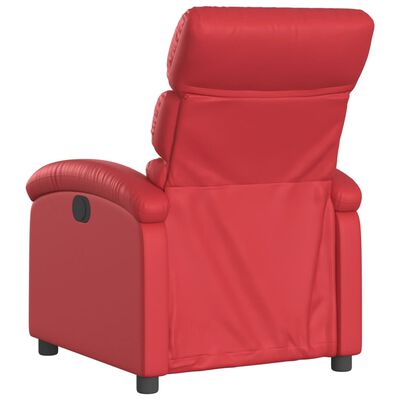 vidaXL Sillón reclinable de cuero sintético rojo