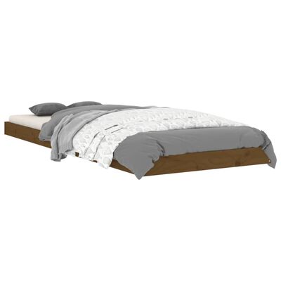 vidaXL Estructura de cama madera maciza pino marrón miel 75x190 cm