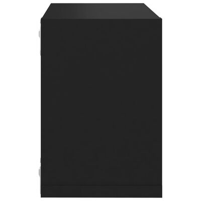 vidaXL Estantes cubo de pared 4 unidades negro 22x15x22 cm