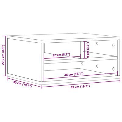 vidaXL Soporte de impresora madera ingeniería blanco 49x40x22,5 cm