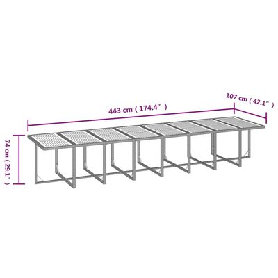 vidaXL Set de comedor jardín 21 pzas con cojines ratán sintético negro