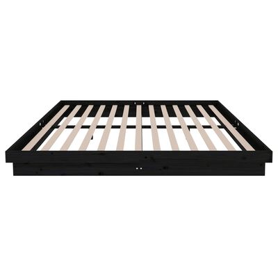 vidaXL Estructura de cama de madera maciza negro 200x200 cm