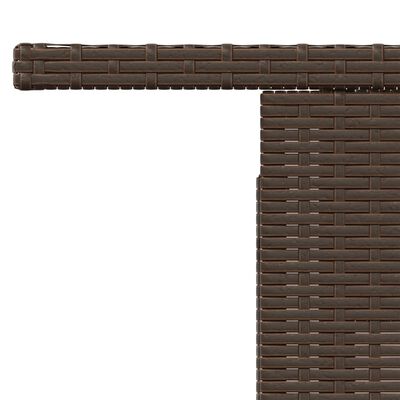 vidaXL Mesa de jardín superficie vidrio ratán PE marrón 100x55x73 cm