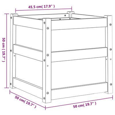 vidaXL Jardinera madera maciza de pino impregnada 50x50x50 cm