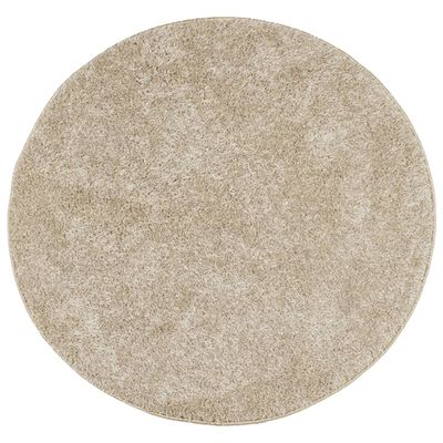 vidaXL Alfombra pelo largo aspecto brillante ISTAN beige Ø 80 cm