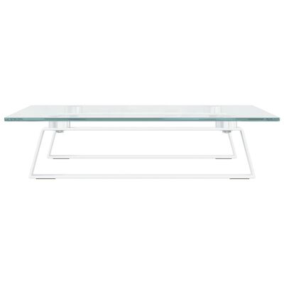 vidaXL Soporte de monitor vidrio templado y metal blanco 40x35x8 cm