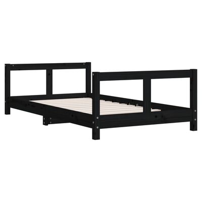 vidaXL Estructura de cama para niños madera de pino negro 80x160 cm