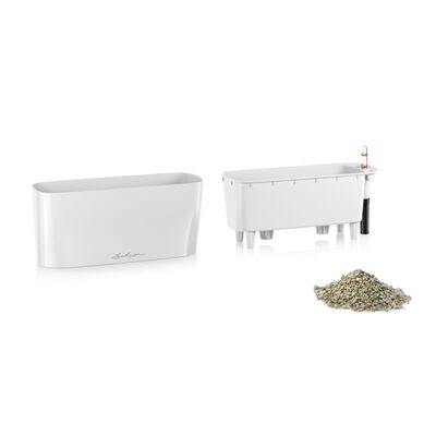 LECHUZA Macetero DELTA 10 ALL-IN-ONE blanco brillo