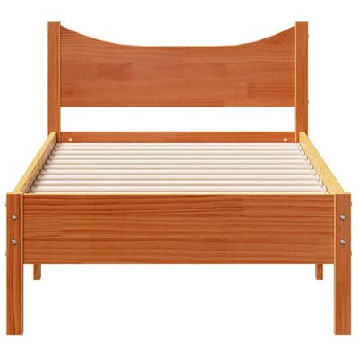 vidaXL Estructura de cama sin colchón madera maciza marrón 75x190 cm