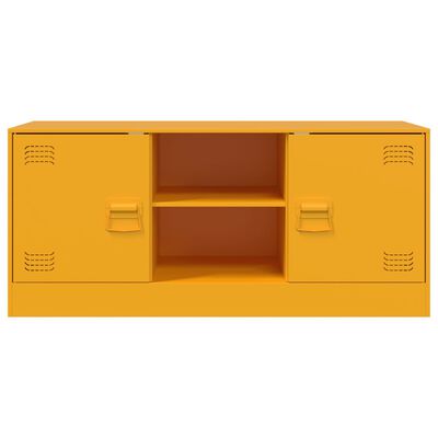 vidaXL Mueble para TV de acero amarillo mostaza 99x39x44 cm