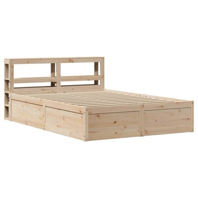 vidaXL Estructura de cama con cabecero madera de pino blanco 150x200cm