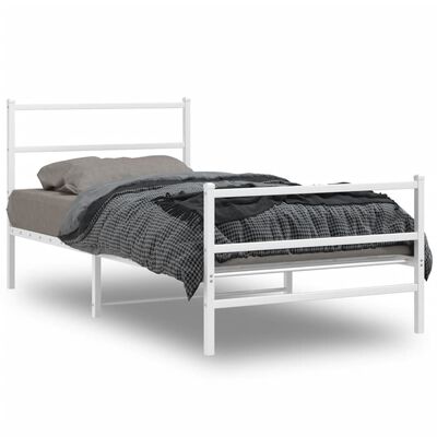 vidaXL Estructura cama sin colchón con estribo metal blanco 100x200 cm