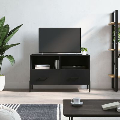 vidaXL Mueble para TV madera contrachapada negro 80x36x50 cm