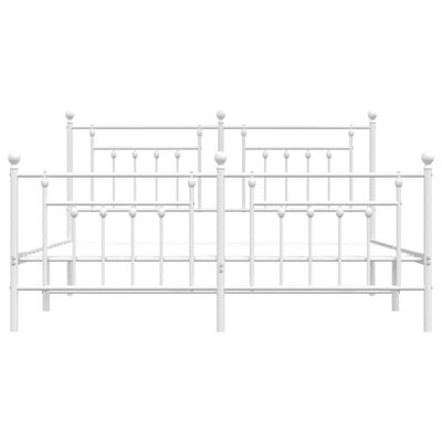 vidaXL Estructura cama metal con cabecero y estribo blanco 160x200 cm