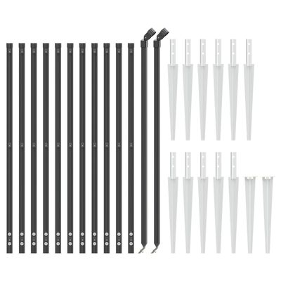 vidaXL Cerca de alambre con pinchos de anclaje gris antracita 1,1x25 m