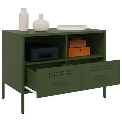 vidaXL Mueble para TV acero verde oliva 68x39x50,5 cm