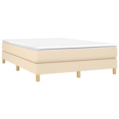 vidaXL Cama box spring con colchón tela color crema 140x190 cm