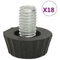 vidaXL Patas de mueble regulables M8 18 unidades negro