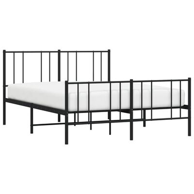 vidaXL Estructura cama sin colchón con estribo metal negro 140x190 cm