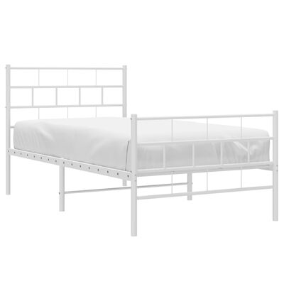 vidaXL Estructura cama sin colchón con estribo metal blanco 75x190 cm