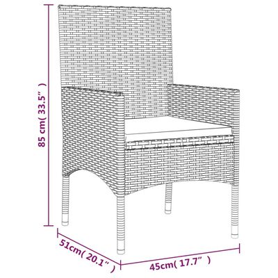 vidaXL Set muebles de jardín 4 piezas y cojines ratán sintético marrón