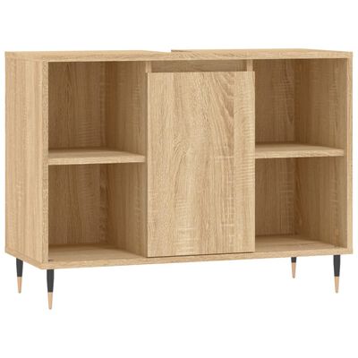 vidaXL Set de muebles de baño 3 pzas madera contrachapada roble Sonoma