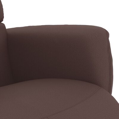 vidaXL Sillón reclinable con reposapiés cuero sintético marrón