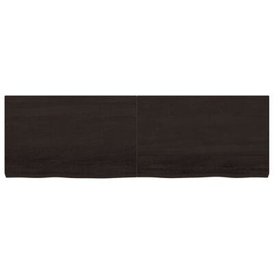 vidaXL Encimera de baño madera tratada marrón oscuro 160x50x(2-6) cm