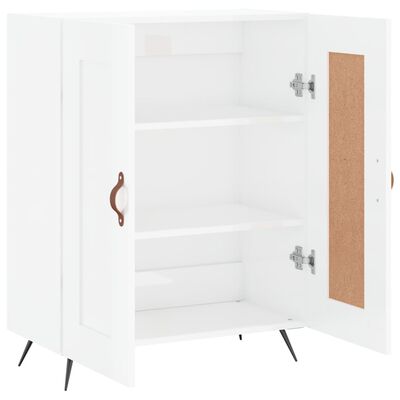 vidaXL Aparador de madera contrachapada blanco brillante 69,5x34x90 cm