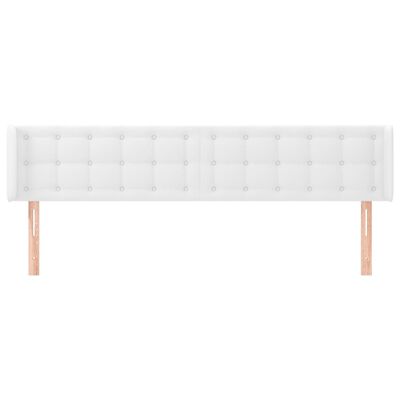 vidaXL Cabecero de cuero sintético blanco 203x16x78/88 cm