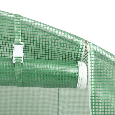 vidaXL Invernadero con estructura de acero verde 20 m² 5x4x2,3 m