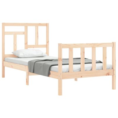 vidaXL Estructura de cama individual con cabecero madera maciza