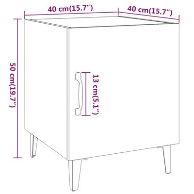 vidaXL Mesitas de noche 2 unidades madera contrachapada blanca