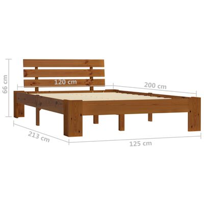 vidaXL Estructura cama sin colchón madera pino marrón miel 120x200 cm