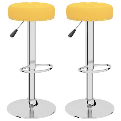 vidaXL Taburetes de cocina 2 unidades tela amarillo mostaza