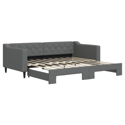 vidaXL Sofá cama nido tela gris oscuro 90x190 cm