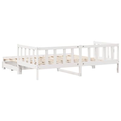 vidaXL Sofá cama nido con cajones madera maciza pino blanca 80x200 cm