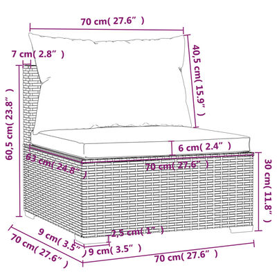 vidaXL Set de muebles de jardín 11 pzas cojines ratán sintético marrón