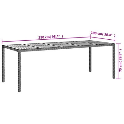 vidaXL Set de comedor de jardín 9 pzas y cojines ratán sintético negro