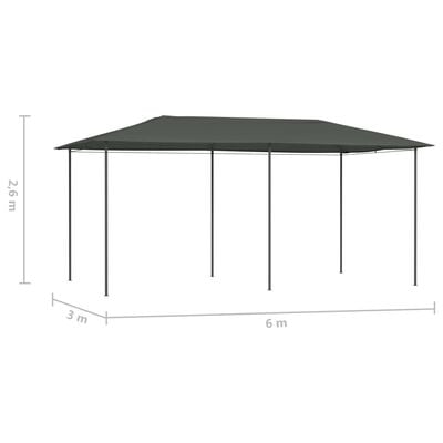 vidaXL Cenador gris antracita 2,98x5,3x2,59 m 160 g/m²