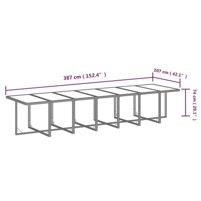 vidaXL Set comedor jardín 15 pzas y cojines ratán sintético negro