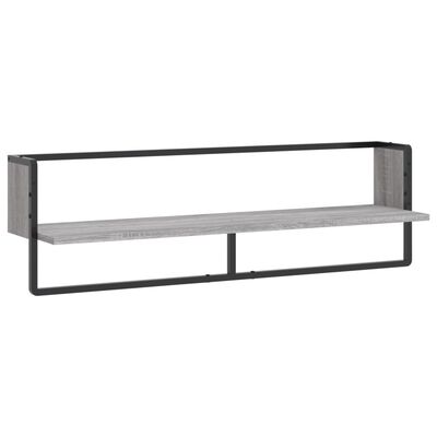 vidaXL Estante de pared con barra gris Sonoma 100x25x30 cm