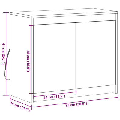 vidaXL Aparador con LED madera ingeniería roble ahumado 72x34x61 cm