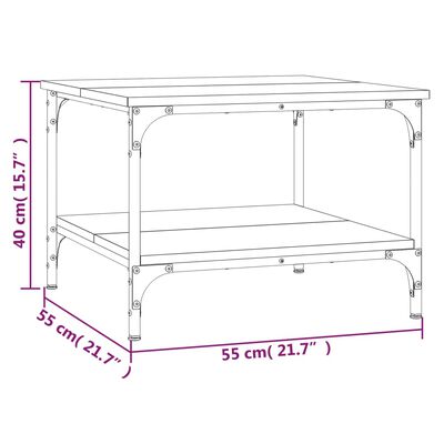 vidaXL Mesa de centro madera de ingeniería roble ahumado 55x55x40 cm