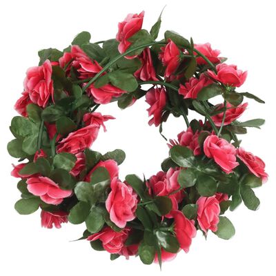 vidaXL Guirnaldas de flores artificiales 6 uds rojo y rosa 250 cm