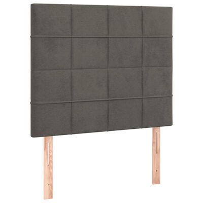 vidaXL Cama box spring con colchón terciopelo gris oscuro 100x200 cm