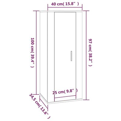 vidaXL Set de muebles de TV 3 pzas madera contrachapada roble ahumado