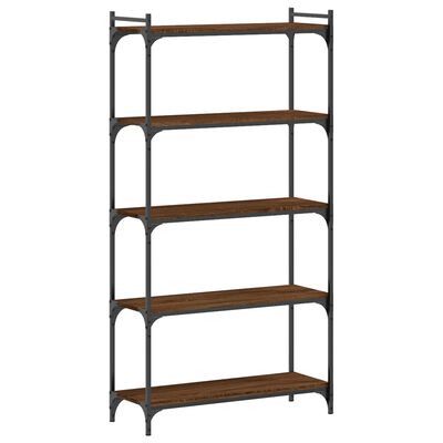 vidaXL Librería 5 estantes madera ingeniería roble marrón 80x30x154 cm