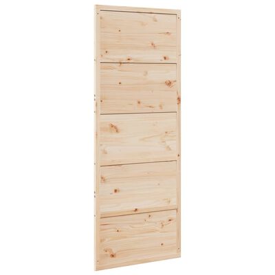 vidaXL Puerta de granero madera maciza de pino 80x208 cm