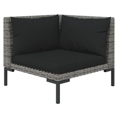 vidaXL Muebles de jardín 10 pzas y cojines ratán sintético gris oscuro